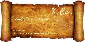 Kovács Cseke névjegykártya