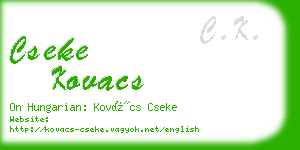 cseke kovacs business card